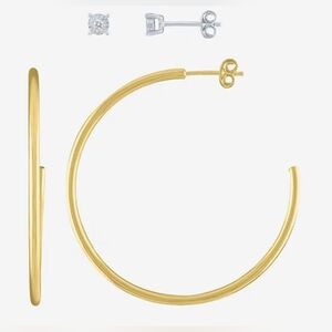 Womens Diamond Accent Lab Grown White Diamond 14K Gold Over Silver